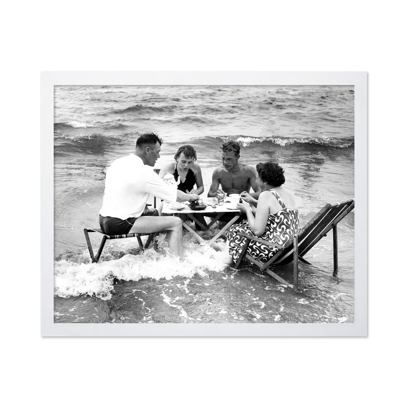 Surf Tea Party, H 08 po x l 10 po, Affiche, Encadrement blanc