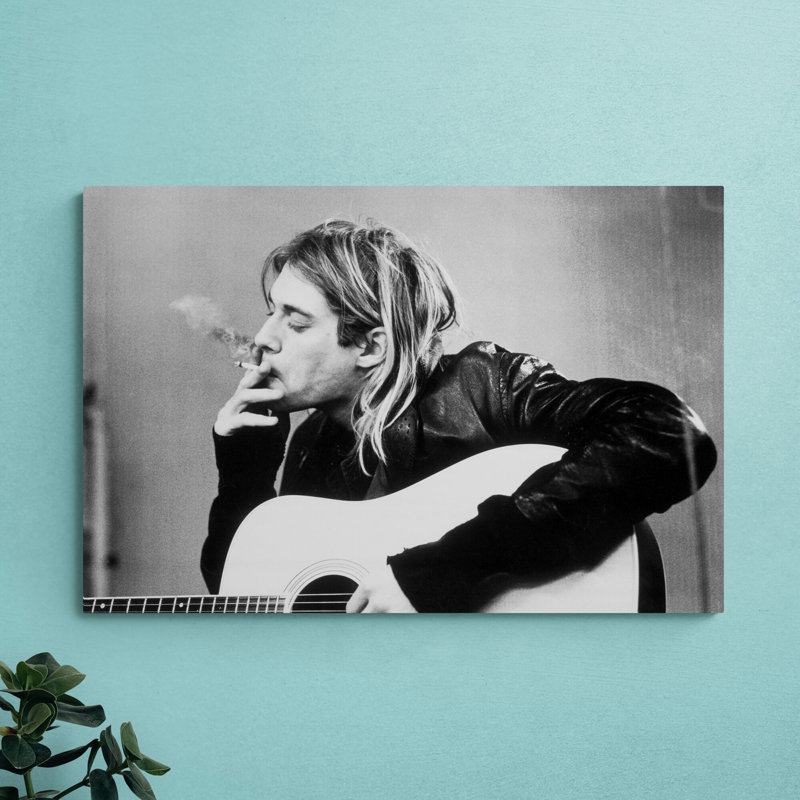 Kurt Cobain Smoking - Wrapped Canvas Print, 41cm H x 61cm W x 4cm D