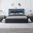 Upholstered Bed Frame with 4 Large Drawers,RGB LED Lights, Adjustable Headboard, Easy to Assemble-904573895-904573889