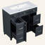 Ensemble de meuble-lavabo de salle de bain 36 "avec comptoir de lavabo, lavabo simple noir, armoire à shaker avec porte à fermeture douce et 3 tiroirs