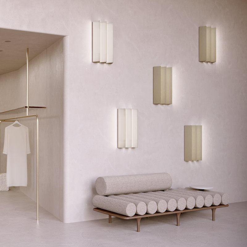 Stick Ap Trio Mounted Sconce, Satin Golden Nickel