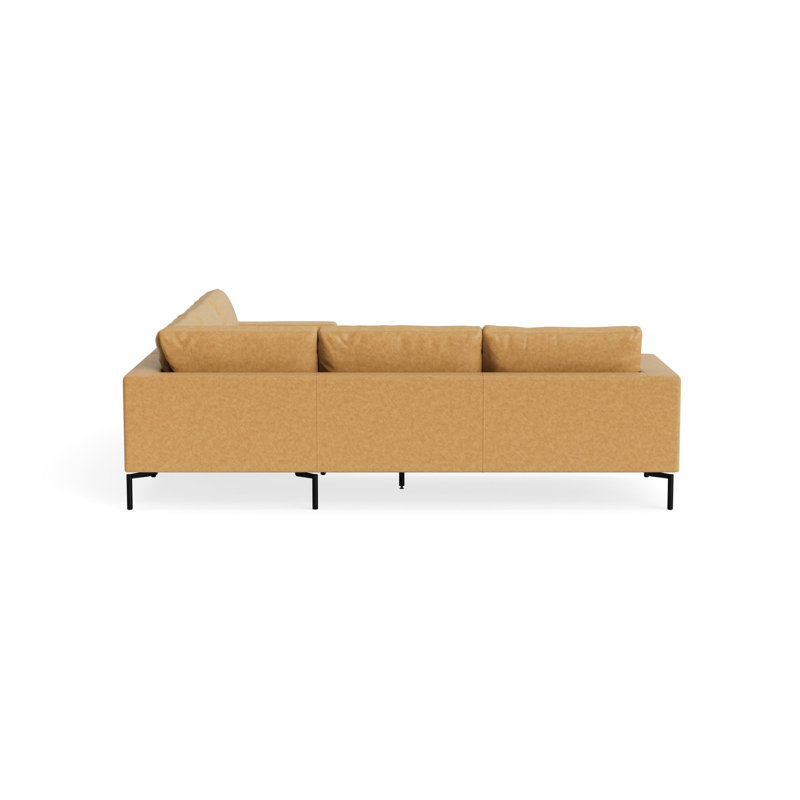 MTO - The New Standard L-Shaped Sectional - Small with Black Legs, Left, Camel Leather
