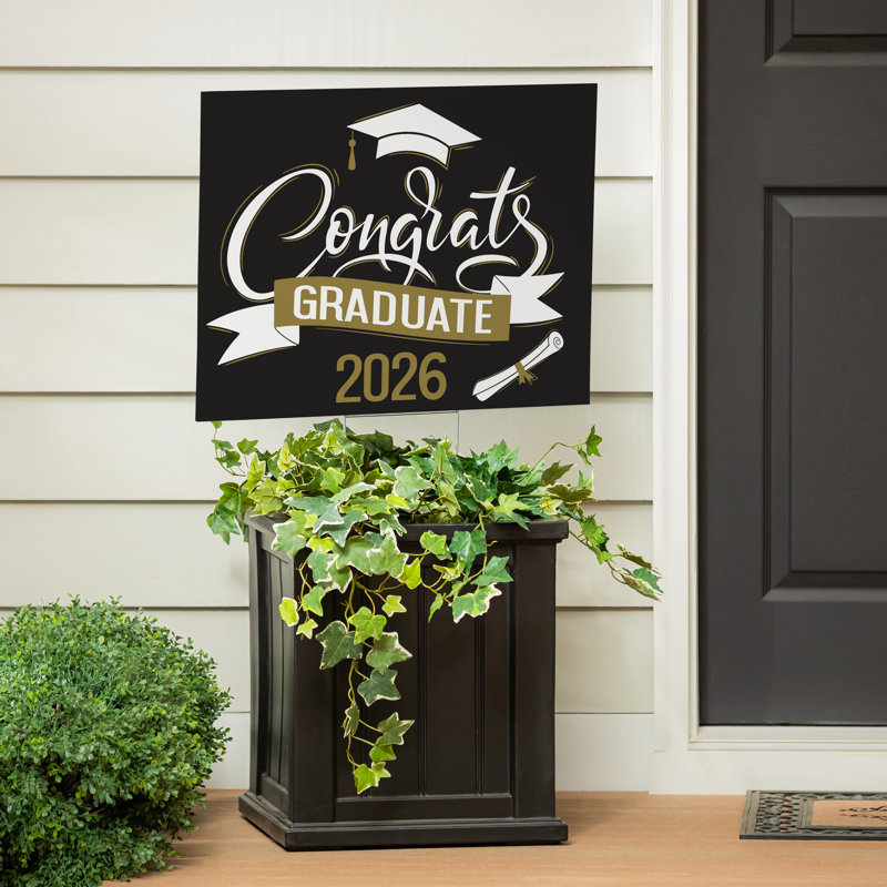 This Calls For Cake Graduation 2026 Yard Sign, 'Congrats Graduate 2026', 24in x 18in