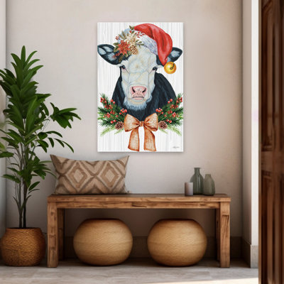 Décoration de Noël - chapeau de père Noël vache blanc et noir contemporain