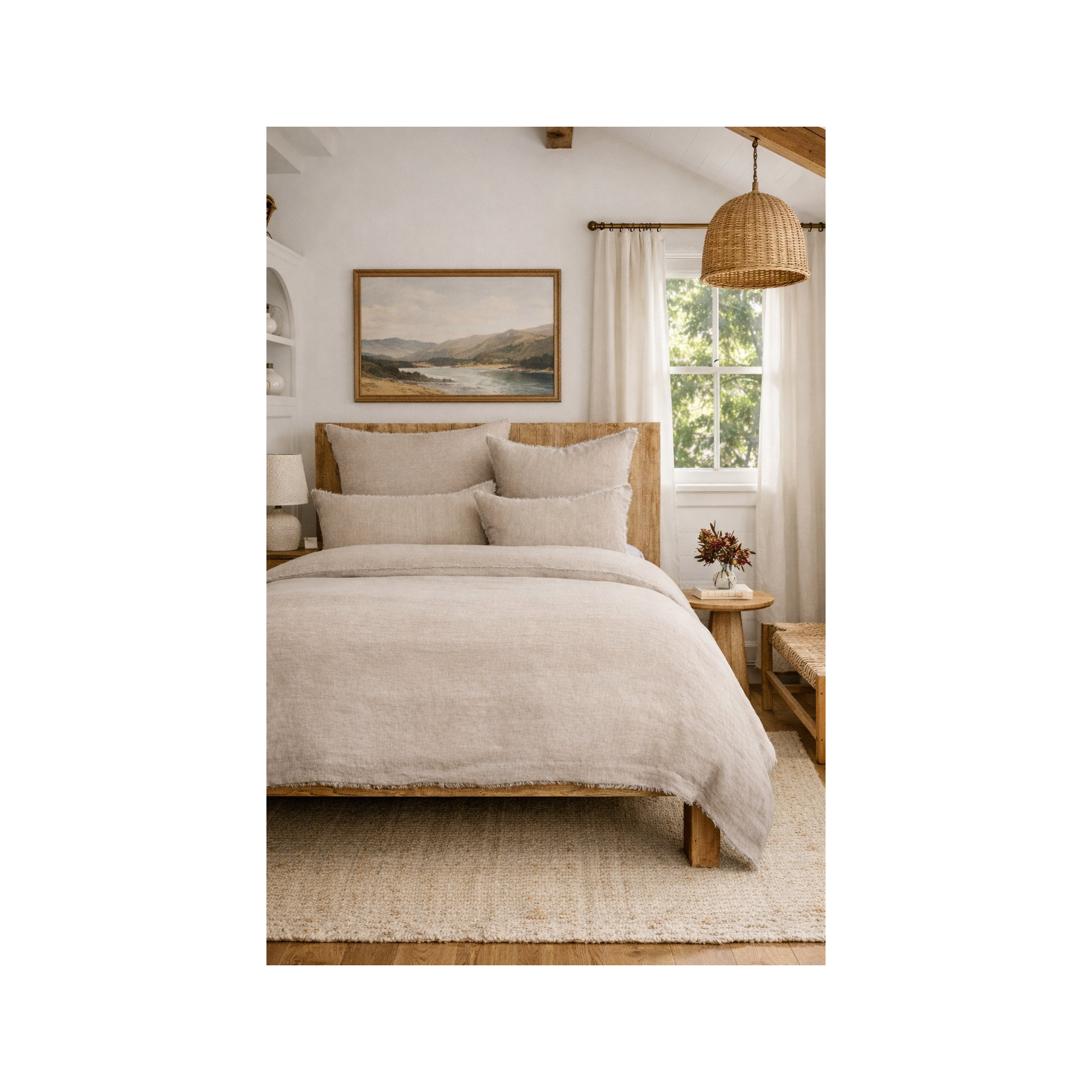 Hunter 100% Linen Duvet Cover, Flax, King Duvet Cover
