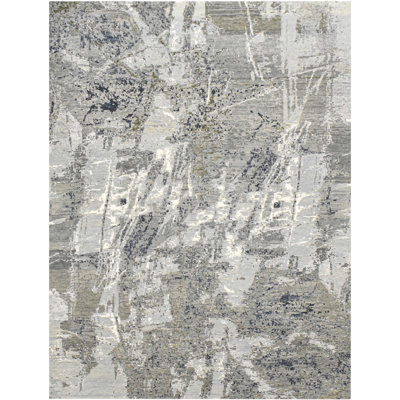 Abstract Area Rug in Gray/White