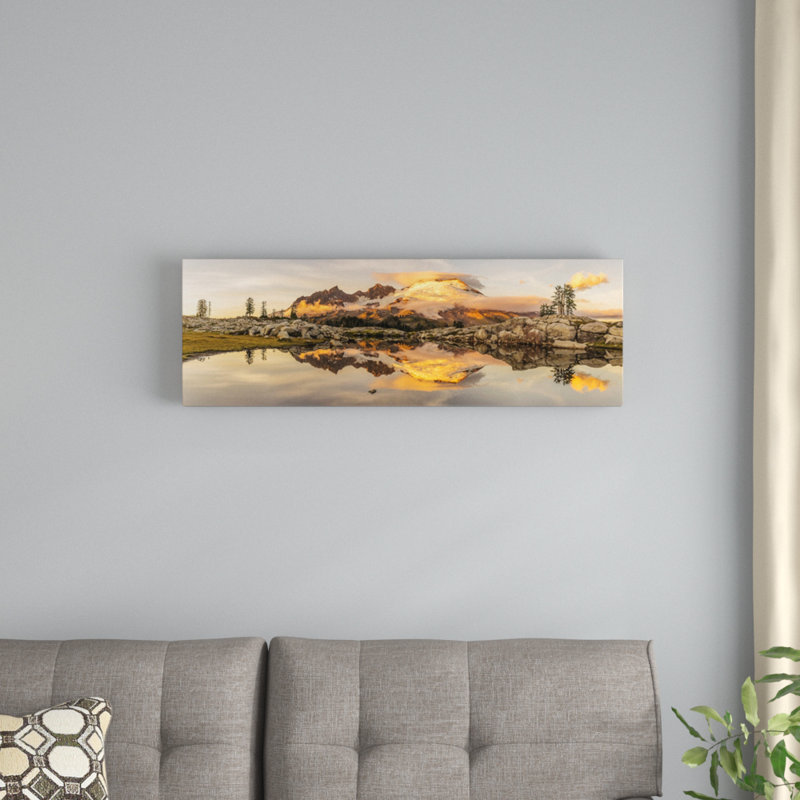 «Mt. «Baker Sunrise Washington State», impression sur toile, H 12 po x l 36 po x P 1,5 po, Cadre noir