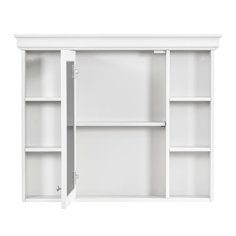 Armoire de rangement murale blanche 35 po x 28 po avec porte miroir