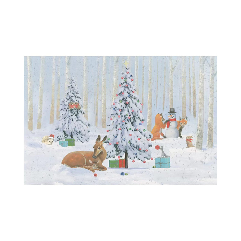 Christmas Critters Bright I by Emily Adams - Wrapped Canvas Painting, 66.04 cm H x 45.72 cm W x 1.91 cm D