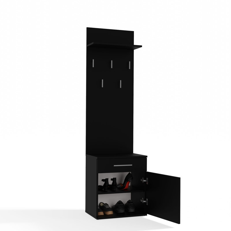 0 Door Laminate Wardrobe, Black