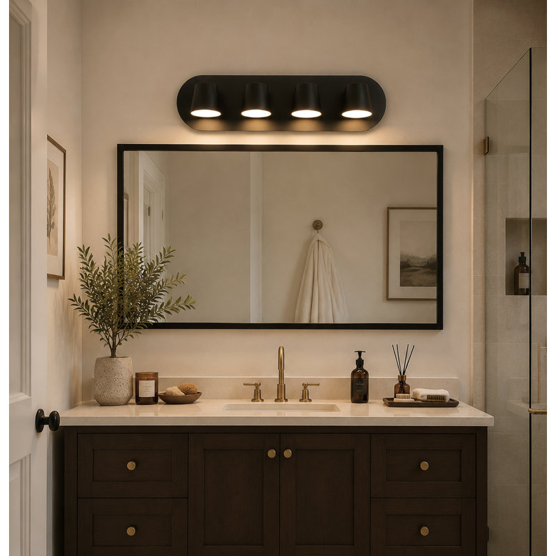 Modern Industrial 4-Light Dimmable LED Vanity Light
