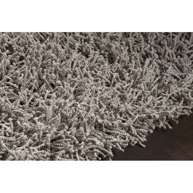 Tapis gris en coton noué à la main Andrewson, 5 pi x 7 pi 6 po