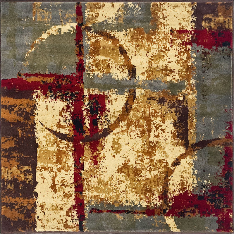 Arabica Abstract Indoor Rug, Square 4'