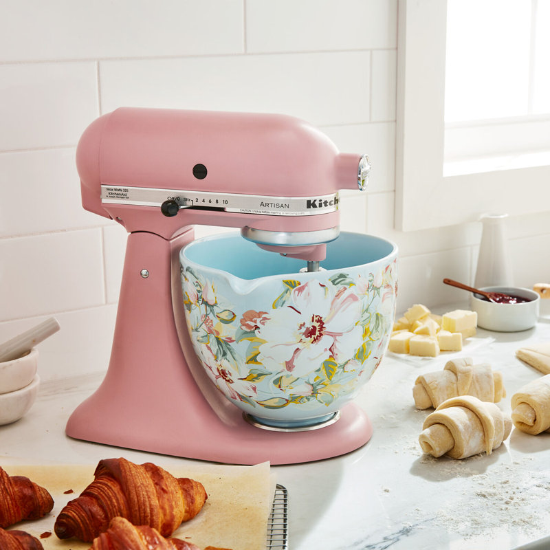 Bol en céramique renforcé de titane de 5 pintes KitchenAid, Gardénia blanche