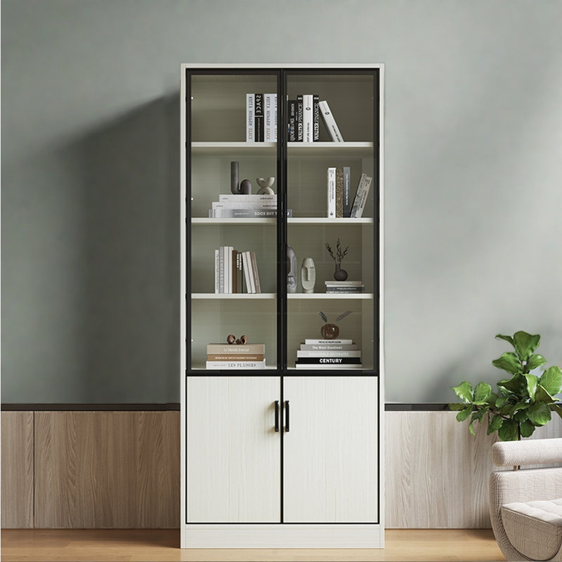 Bibliothèque tout en aluminium de style simple, Blanc