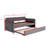 Twin Size Upholstered Daybed With Trundle And USB Charging Design, Velvet Upholstered Daybed Frame, Twin Sofa Bed-2108536983