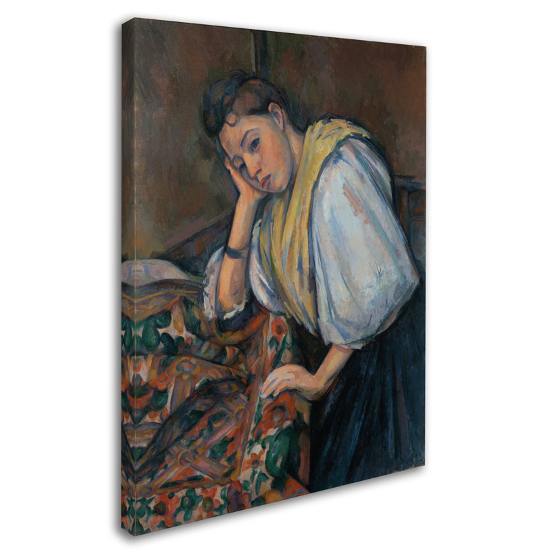 «Young Italian Woman At A Table», reproduction sur toile tendue, H 47 po x l 35 po