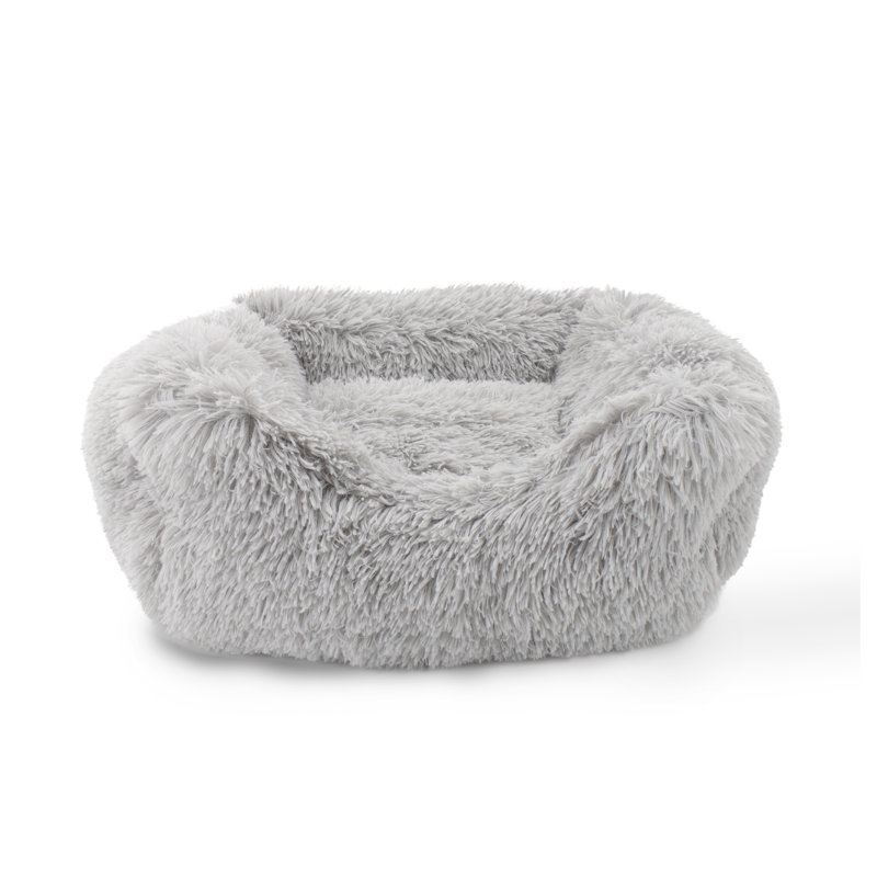 Lit pour chien Elam Super Lux Shaggy, Moyen (l 24 po x P 20 po x H 7,5 po), Gris