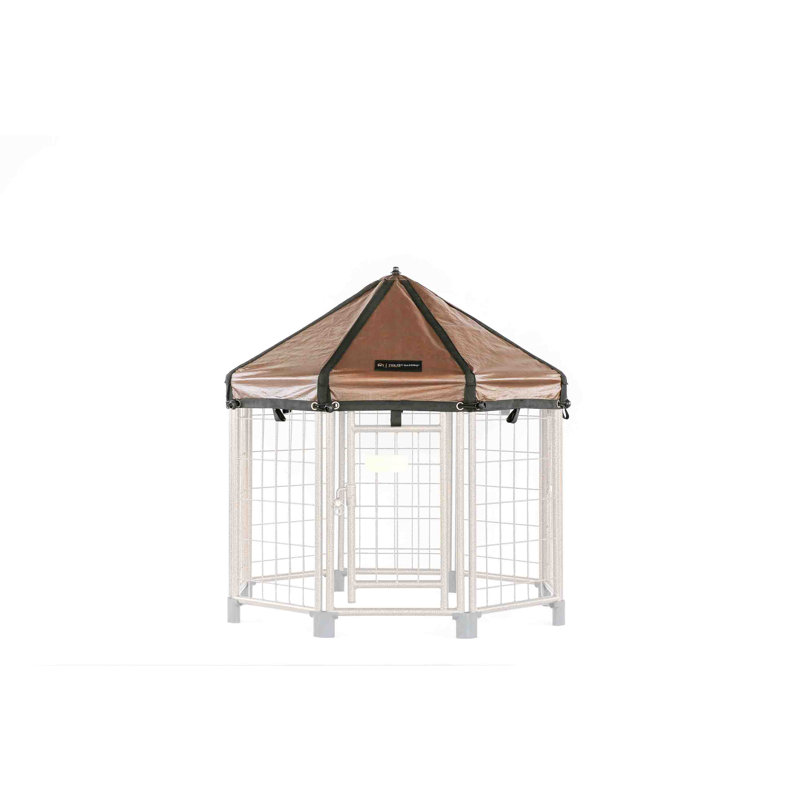 Pet Gazebo Replacement Canopy - Reversible - Brown/White, Polyethylene, 96" H x 96" W x 96" D
