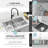 AZUNI Veneti Undermount or Drop-In 32 inch Stainless Steel Double Bowl Kitchen Sink with Grid, Strainer and Drying Rack, C233