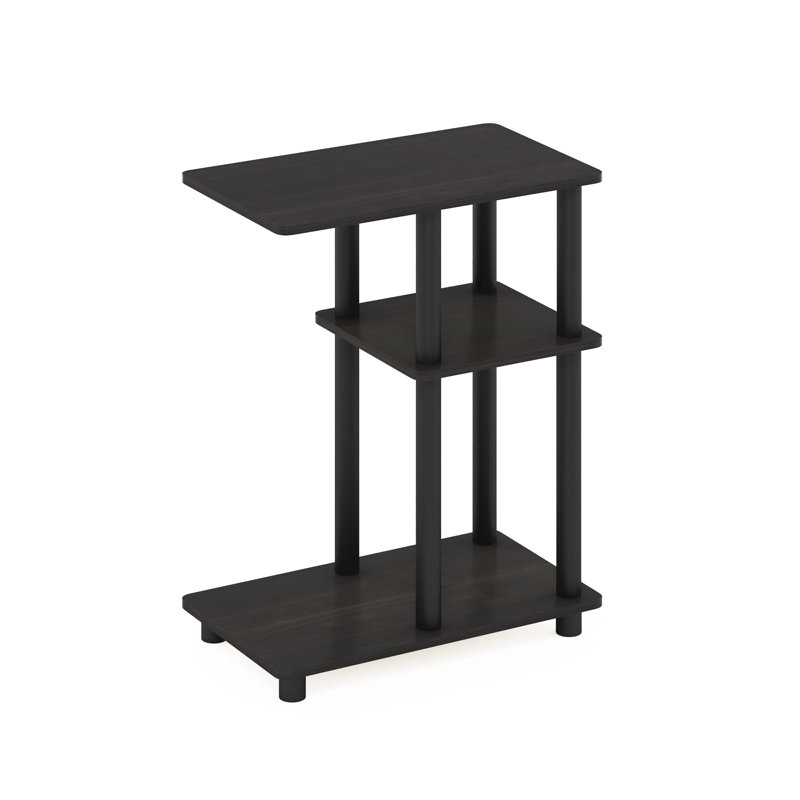  Turn-N-Tube C Shape Sofa Side Table, Espresso Wood