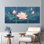 Ensemble de 3 tableaux sur toile représentant des fleurs de lotus et des nénuphars, pour la décoration du salon et de la chambre.