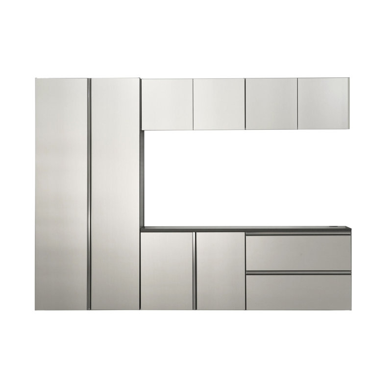 96 In. W X 72 In. H X 20 In. D Metallic Grey Garage Cabinet Set B (6-Piece)