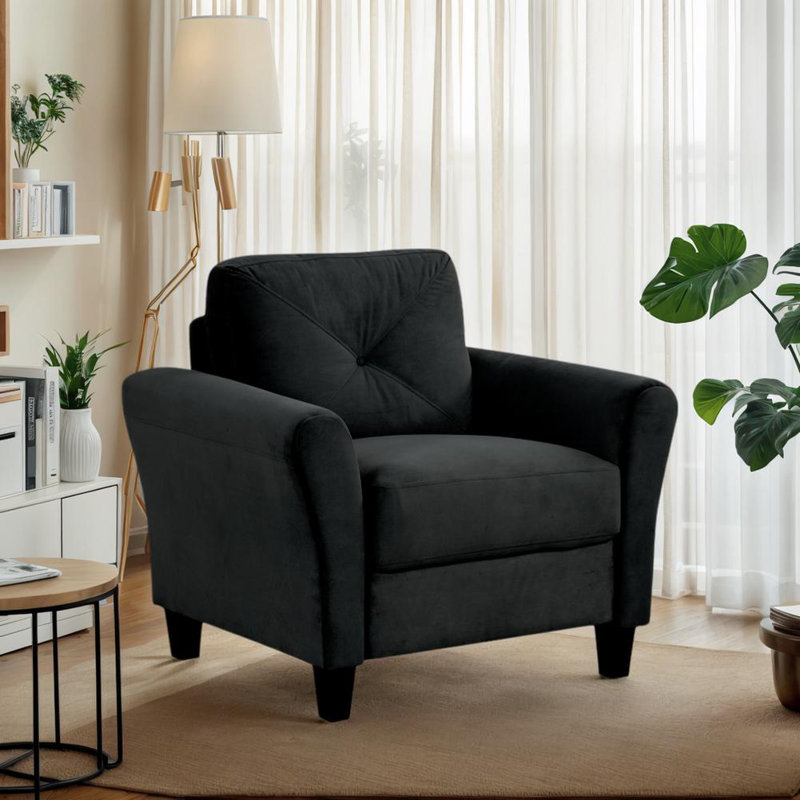 Fauteuil d'appoint en velours, Noir