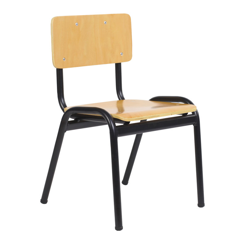 Stacking Classroom Chair, Noir