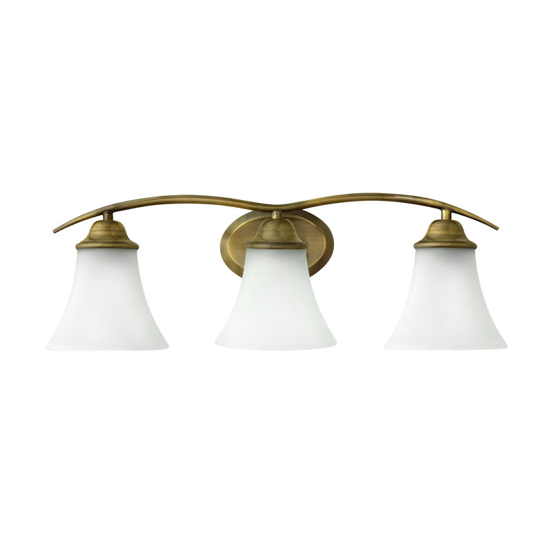 3 - Light Vanity Light, Satin Antique Brass