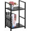 Wooden Spice Rack, 2 Tier Storage Rack, Desktop Organiser, Bamboo Frame, for Kitchens, Dining Rooms, Offices, Black 29.1x23.5x48CM