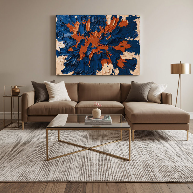 «Neo Expressionism 5», art mural sur toile bleue, H 20 po x l 24 po