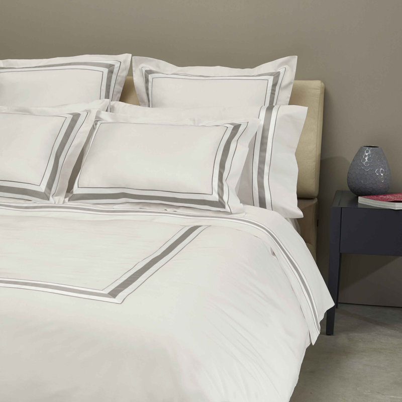 Dimora Sham, Standard Sham, Pearl/Lead Gray
