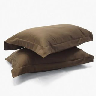 400TC Sateen Solid Cotton Pillow Sham, Chocolate