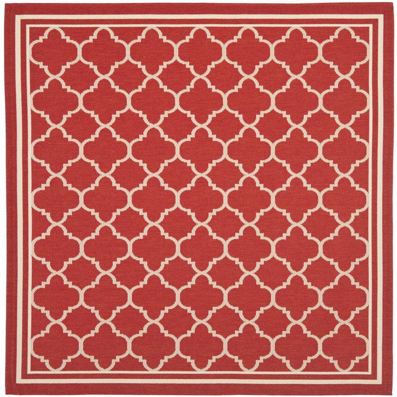 Herefordshire Performance Geometric Indoor/Outdoor Area Rug, Square 5'3"