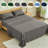 4 Piece Twin Size Sheet Set, 100% Rayon Derived from Bamboo Sheet Set, Cooling & Breathable, Luxury Silky Soft, Deep Pocket up to 16", Gray-122871994-122871996