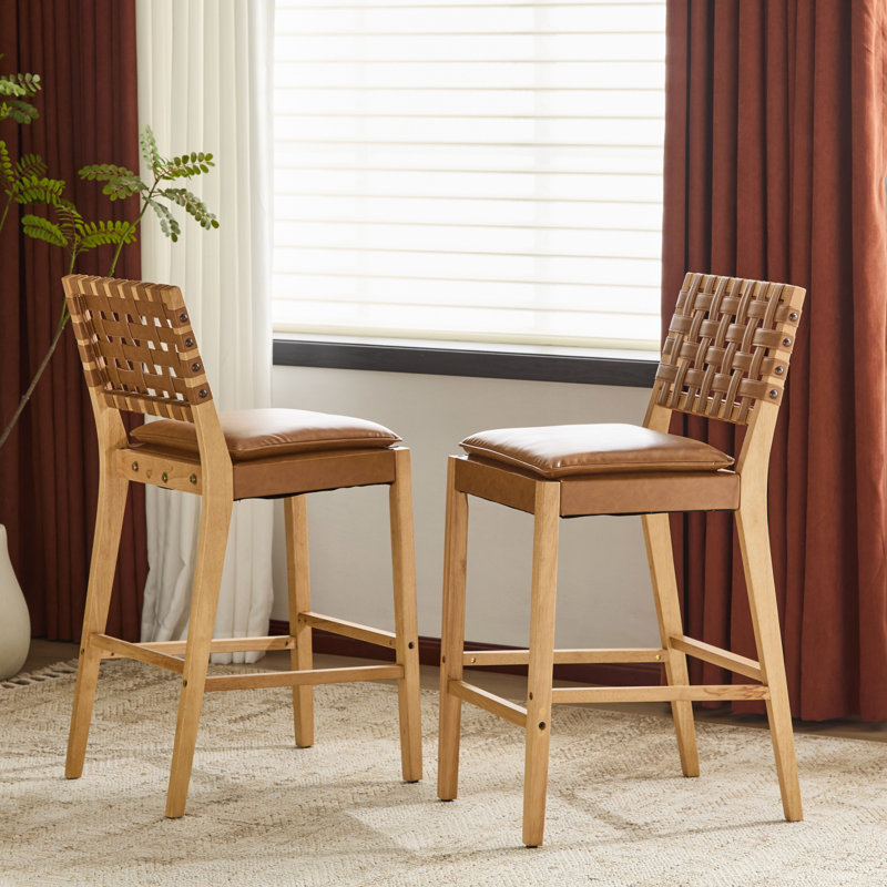 Ensemble de 2 tabourets de bar en bois Lndoor