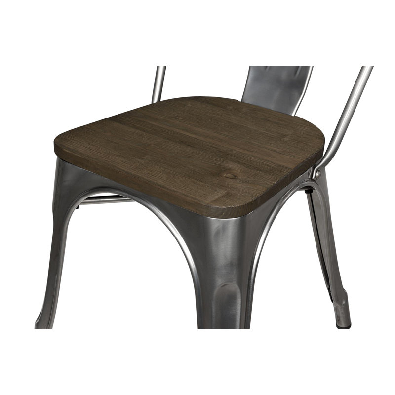 41.91cm H Slat Back Stacking Side Chair, Antique Gun Metal