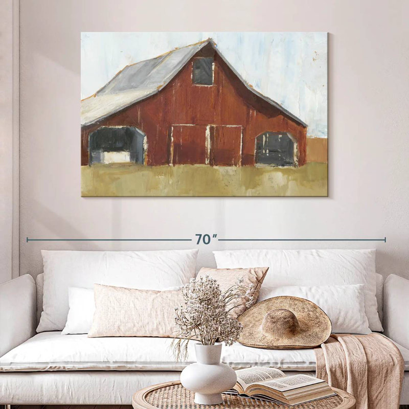 Lilie Rustic Red Barn I, 32" H x 48" W