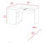 Bureau mixte en forme de L, plateau à clavier, deux tiroirs, tablette ouverte simple-702545763