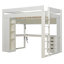 Lit mezzanine avec rangement, poste de travail moderne en bois et MDF
