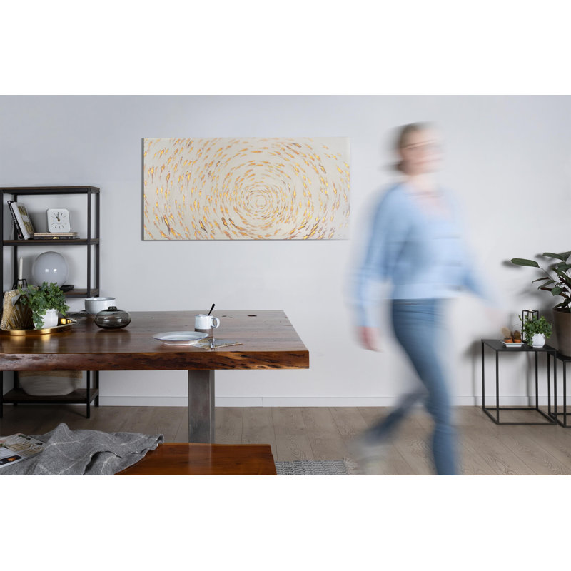 Hand -painted acrylic painting in the pond