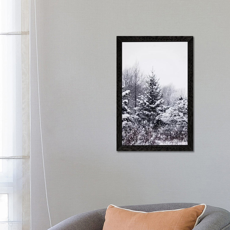 Winter Pines by Chelsea Victoria - Print on Canvas, 101.6 cm H x 66.04 cm W, Black Floater Framed