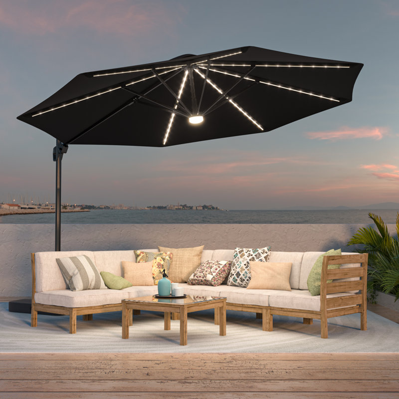 Parasol en porte-à-faux 11 'Kandee, Noir