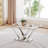 Neya Glass Top Metal Base Dining Table