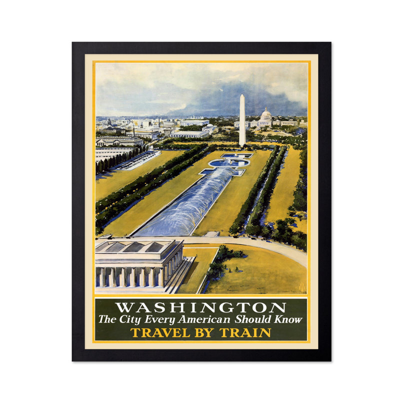 Voyage en train à Washington, Sans cadre, Affiche, H 12 po x l 16 po
