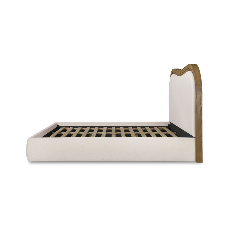 Camilla King Bed Oat, White, Queen