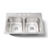 Verse Top-Mount Double-Equal Bowl Kitchen Sink with Single Faucet Hole