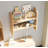Handmade Woven Rattan Display Shelf 2-Tier Natural Rattan Bookshelf Wall Mounted