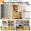 44.7X20x75inch Kitchen Pantry, Freestanding Kitchen Storage Cabinet Display Cabinet With Glass Doors And 4 Built-In Drawers For Living Room, Home Office, White-2081423457